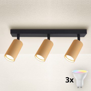 Brilagi - LED RGBW Pritemdomas įmontuojamas taškinis šviestuvas SELE MODERN 3xGU10/6W/230V 3000K Wi-Fi auksinis