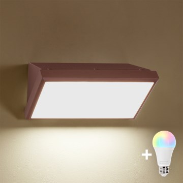 Brilagi - LED RGBW pritemdomas lauko sieninis šviestuvas TRIANGLE 1xE27/9W/230V 2700-6500K IP65 ruda