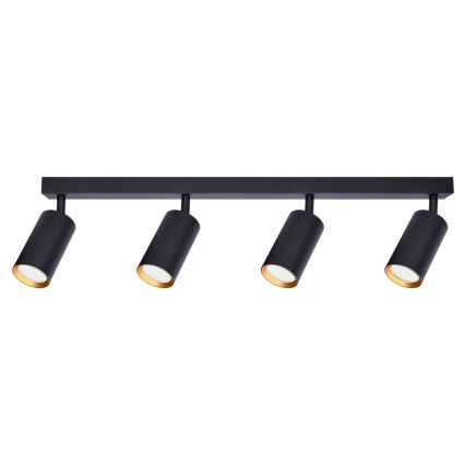 Brilagi - LED RGBW dimeriuojamas taškinis šviestuvas SELE 4xGU10/4,8W/230V 3000K juodas/auksinis + nuotolinis pultas