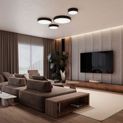 Brilagi - LED RGBW reguliuojamas vonios lubų šviestuvas CLARE 1xE27/9W/230V 2700-6500K skersmuo 20 cm IP54 Wi-Fi juodas