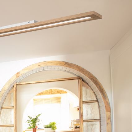 Brilagi - LED RGBW Pritemdymo panelė WOODY FRAME LED/34W/230V 11,5x123 cm 2700-6500K ąžuolas + nuotolinio valdymo pultas