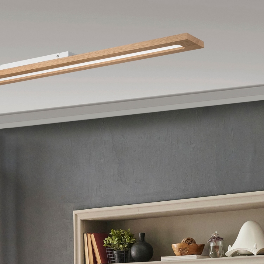 Brilagi - LED RGBW Pritemdymo panelė WOODY FRAME LED/34W/230V 11,5x123 cm 2700-6500K ąžuolas + nuotolinio valdymo pultas