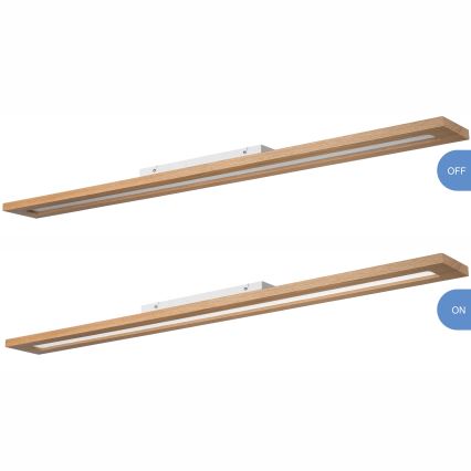 Brilagi - LED RGBW Pritemdymo panelė WOODY FRAME LED/34W/230V 11,5x123 cm 2700-6500K ąžuolas + nuotolinio valdymo pultas