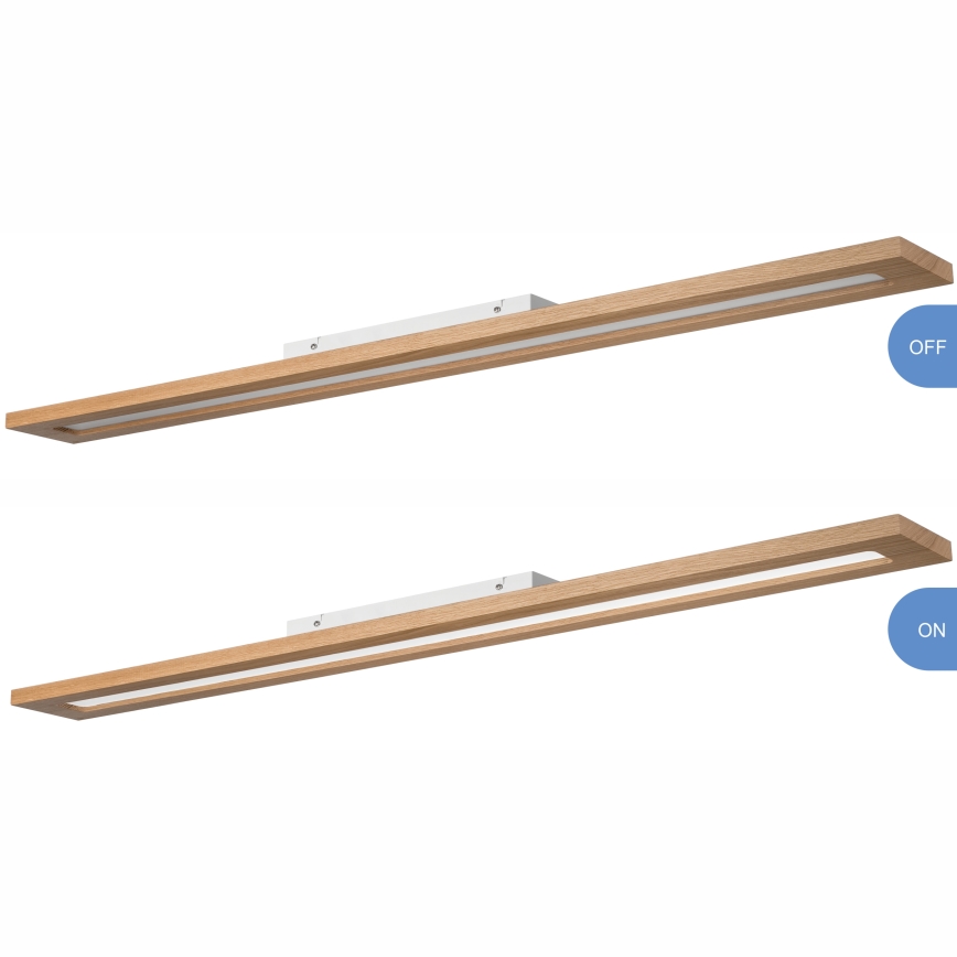 Brilagi - LED RGBW Pritemdymo panelė WOODY FRAME LED/34W/230V 11,5x123 cm 2700-6500K ąžuolas + nuotolinio valdymo pultas
