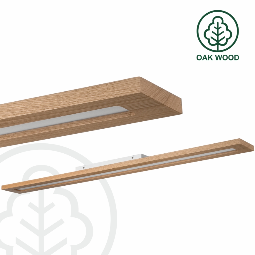Brilagi - LED RGBW Pritemdymo panelė WOODY FRAME LED/34W/230V 11,5x123 cm 2700-6500K ąžuolas + nuotolinio valdymo pultas