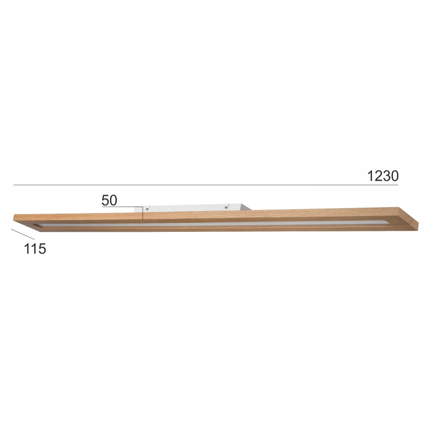 Brilagi - LED RGBW Pritemdymo panelė WOODY FRAME LED/34W/230V 11,5x123 cm 2700-6500K ąžuolas + nuotolinio valdymo pultas