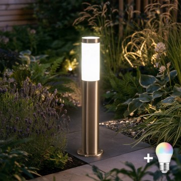 BRILAGI - LED RGBW reguliuojama lauko lempa ELIA 1xE27/6,5W/230V 2700-6500K IP44 Wi-Fi 50 cm matinis chromas