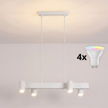 BRILAGI - LED RGBW reguliuojama pakabinama liustra ant laido SELE 4xGU10/6,5W/230V 2700-6500K balta