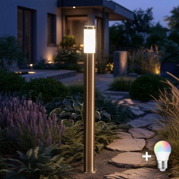 BRILAGI - LED RGBW reguliuojamas lauko šviestuvas ELIA 1xE27/6,5W/230V 2700-6500K IP44 Wi-Fi 100 cm matinis chromas