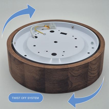 Brilagi - LED RGBW dimeriuojamas lubinis šviestuvas CARVALHO 1xE27/15W/230V 2700-6500K Wi-Fi ąžuolas, skersmuo 27,5 cm