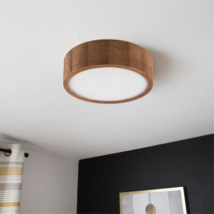 Brilagi - LED RGBW dimeriuojamas lubinis šviestuvas CARVALHO 1xE27/9W/230V 2700-6500K Wi-Fi ąžuolas, skersmuo 27,5 cm