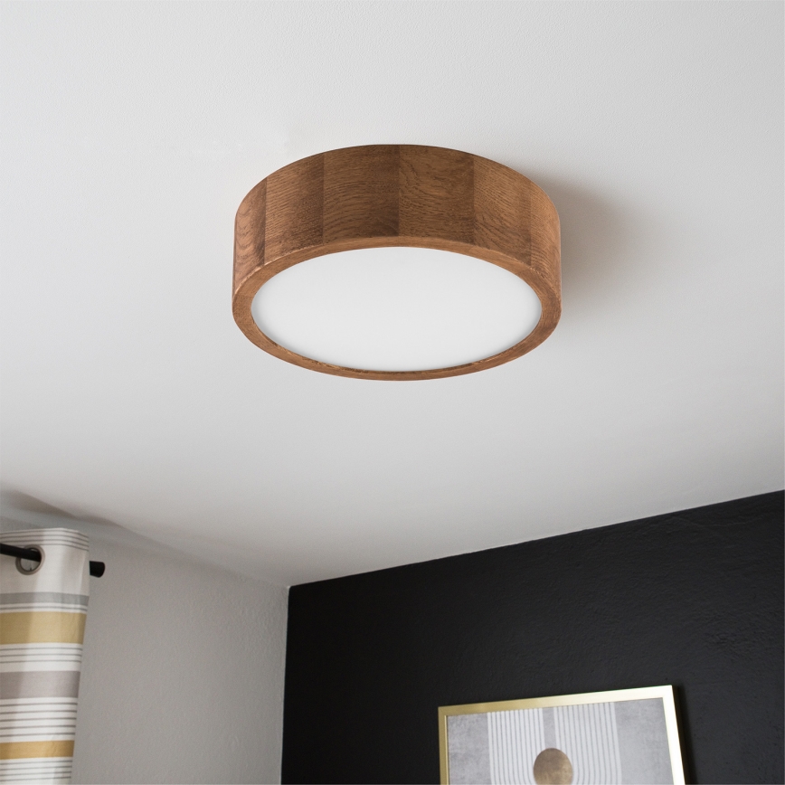 Brilagi - LED RGBW dimeriuojamas lubinis šviestuvas CARVALHO 1xE27/9W/230V 2700-6500K Wi-Fi ąžuolas, skersmuo 27,5 cm