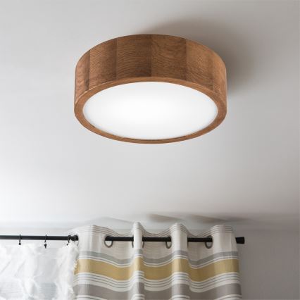 Brilagi - LED RGBW dimeriuojamas lubinis šviestuvas CARVALHO 1xE27/9W/230V 2700-6500K Wi-Fi ąžuolas, skersmuo 27,5 cm