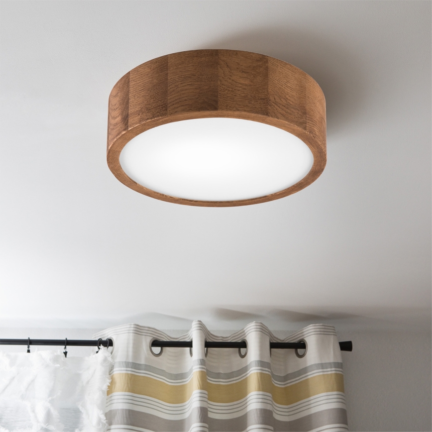Brilagi - LED RGBW dimeriuojamas lubinis šviestuvas CARVALHO 1xE27/9W/230V 2700-6500K Wi-Fi ąžuolas, skersmuo 27,5 cm