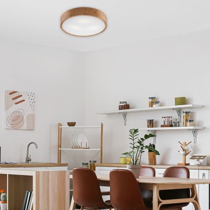 Brilagi - LED RGBW dimeriu reguliuojamas lubinis šviestuvas CARVALHO 3xE27/15W/230V 2700-6500K Wi-Fi ąžuolas skersmuo 47,5 cm