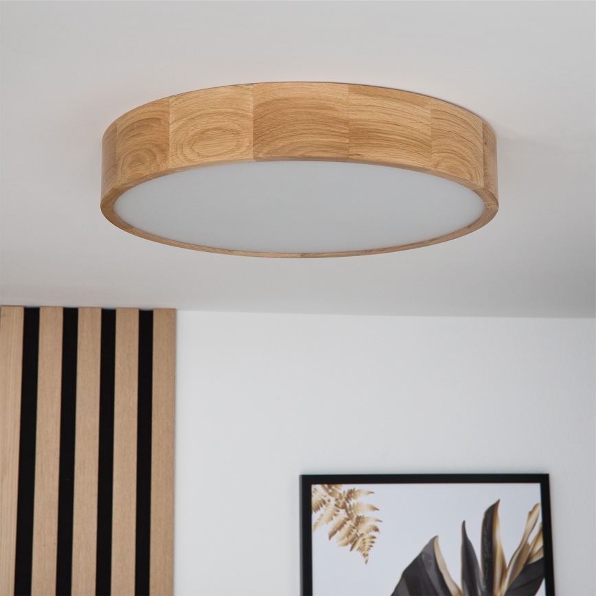 Brilagi - LED RGBW dimeriu reguliuojamas lubinis šviestuvas CARVALHO 3xE27/9W/230V 2700-6500K Wi-Fi ąžuolas skersmuo 47,5 cm