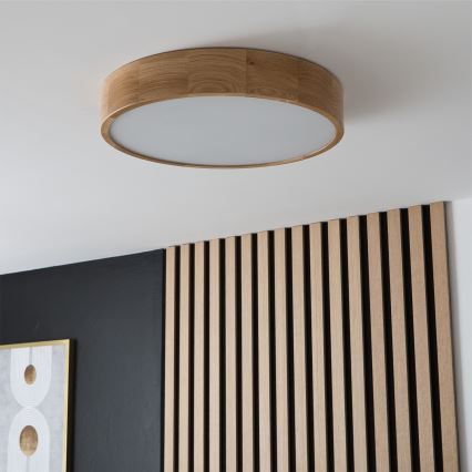 Brilagi - LED RGBW dimeriu reguliuojamas lubinis šviestuvas CARVALHO 3xE27/9W/230V 2700-6500K Wi-Fi ąžuolas skersmuo 47,5 cm