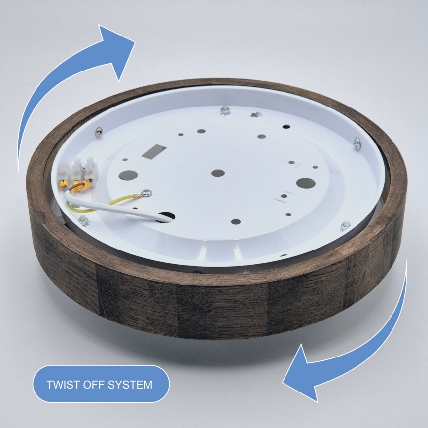 Brilagi - LED RGBW dimeriuojamas lubinis šviestuvas CARVALHO SLIM 1xE27/15W/230V 2700-6500K Wi-Fi ąžuolas skersmuo 27 cm