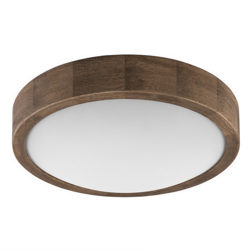 Brilagi - LED RGBW dimeriuojamas lubinis šviestuvas CARVALHO SLIM 1xE27/9W/230V 2700-6500K Wi-Fi ąžuolas skersmuo 27 cm