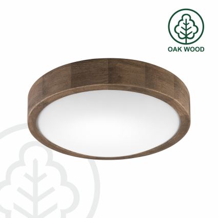 Brilagi - LED RGBW dimeriuojamas lubinis šviestuvas CARVALHO SLIM 1xE27/9W/230V 2700-6500K Wi-Fi ąžuolas skersmuo 27 cm