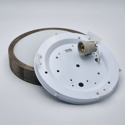 Brilagi - LED RGBW dimeriuojamas lubinis šviestuvas CARVALHO SLIM 1xE27/9W/230V 2700-6500K Wi-Fi ąžuolas skersmuo 27 cm
