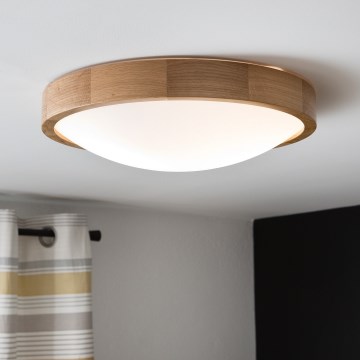 Brilagi - LED RGBW reguliuojamas lubinis šviestuvas CARVALHO SLIM 2xE27/15W/230V 2700-6500K Wi-Fi ąžuolo spalvos, skersmuo 37 cm