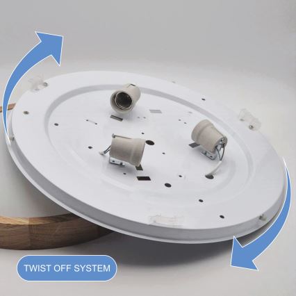 Brilagi - LED RGBW dimeriuojamas lubinis šviestuvas CARVALHO SLIM 3xE27/15W/230V 2700-6500K Wi-Fi ąžuolas skersmuo 47 cm