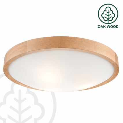Brilagi - LED RGBW dimeriuojamas lubinis šviestuvas CARVALHO SLIM 3xE27/15W/230V 2700-6500K Wi-Fi ąžuolas skersmuo 47 cm