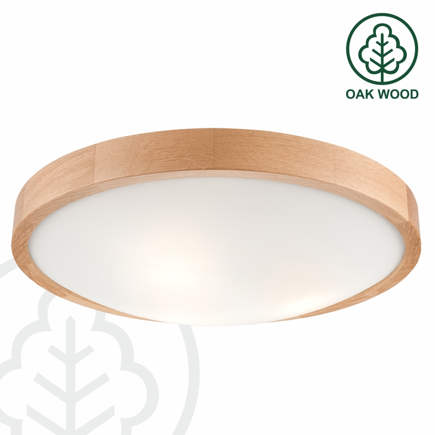 Brilagi - LED RGBW dimeriuojamas lubinis šviestuvas CARVALHO SLIM 3xE27/9W/230V 2700-6500K Wi-Fi ąžuolas skersmuo 47 cm