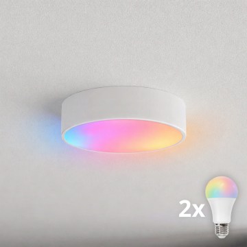 BRILAGI - LED RGBW reguliuojamas lubinis šviestuvas CLARE 2xE27/12W/230V 2700-6500K skersmuo 30 cm balta
