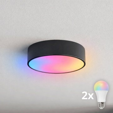 BRILAGI - LED RGBW reguliuojamas lubinis šviestuvas CLARE 2xE27/12W/230V 2700-6500K skersmuo 30 cm juodas