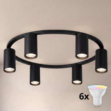 BRILAGI - LED RGBW reguliuojamas lubinis šviestuvas SELE 6xGU10/6,5W/230V 2700-6500K juodas + nuotolinis valdymas