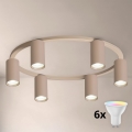 BRILAGI - LED RGBW reguliuojamas lubinis šviestuvas SELE 6xGU10/6,5W/230V 2700-6500K smėlio spalvos + nuotolinis valdymas