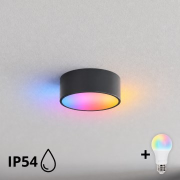 BRILAGI - LED RGBW reguliuojamas lubinis vonios šviestuvas CLARE 1xE27/12W/230V Ø 20 cm antracitas IP54
