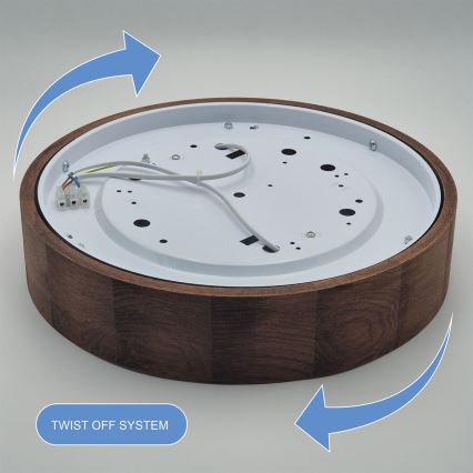 Brilagi - LED RGBW dimeriuojamas lubinis šviestuvas CARVALHO 2xE27/15W/230V 2700-6500K Wi-Fi ąžuolas skersmuo 37,5 cm
