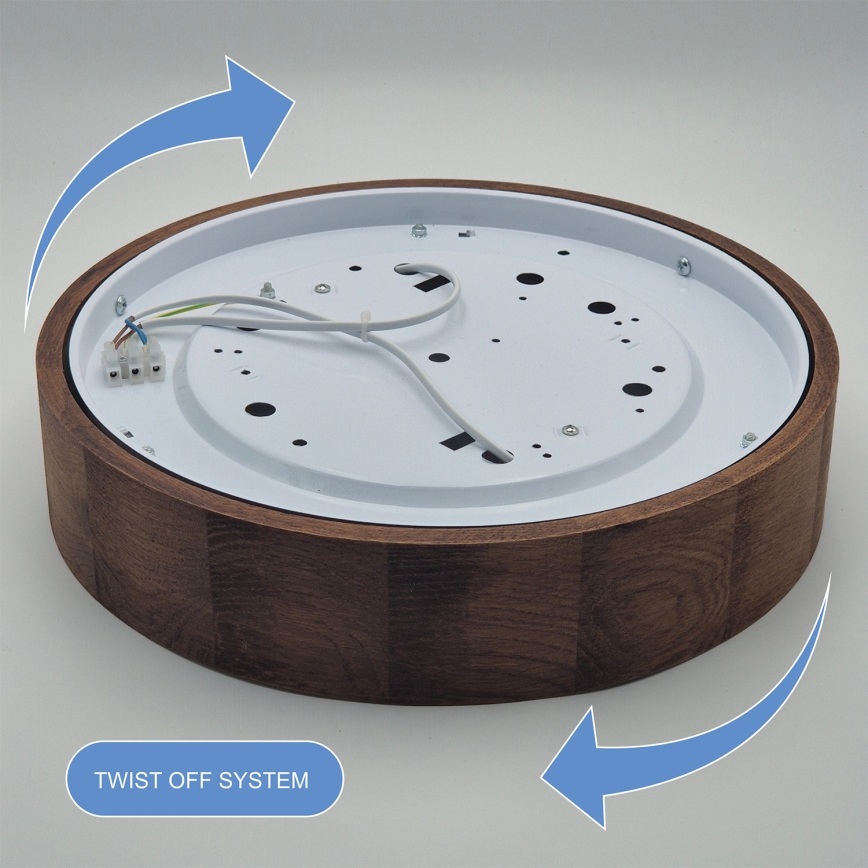 Brilagi - LED RGBW dimeriuojamas lubinis šviestuvas CARVALHO 2xE27/15W/230V 2700-6500K Wi-Fi ąžuolas skersmuo 37,5 cm