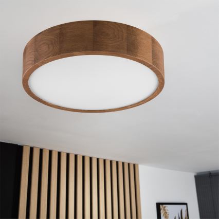 Brilagi - LED RGBW dimeriuojamas lubinis šviestuvas CARVALHO 2xE27/9W/230V 2700-6500K Wi-Fi ąžuolas skersmuo 37,5 cm
