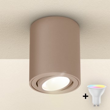 Brilagi - LED RGBW reguliuojamas taškinis šviestuvas MIA 1xGU10/30W/230V 2700-6500K Wi-Fi 100x80 mm smėlio spalvos