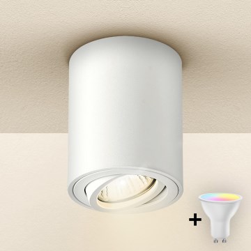 Brilagi - LED RGBW reguliuojamas taškinis šviestuvas MIA 1xGU10/4,8W/230V 3000K 100x80 mm balta + nuotolinis pultelis