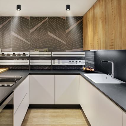 Brilagi - LED RGBW dimeriuojamas taškinis šviestuvas MIA 1xGU10/4,8W/230V 3000K 84x80 mm juodas + nuotolinio valdymo pultas