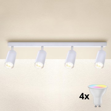 Brilagi - LED RGBW reguliuojamas taškinis šviestuvas SELE 4xGU10/4,8W/230V 3000K baltas + nuotolinis valdymas