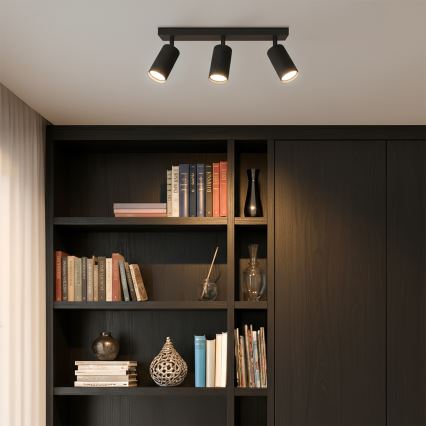 Brilagi - LED RGBW dimeriuojamas taškinis šviestuvas SELE MODERN 3xGU10/4,8W/230V 3000K juodas + nuotolinis valdymas