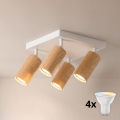 BRILAGI - LED RGBW reguliuojamas taškinis šviestuvas SELE SQUARE 4xGU10/6,5W/230V 2700-6500K balta/ąžuolo dekoras