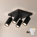 BRILAGI - LED RGBW reguliuojamas taškinis šviestuvas SELE SQUARE 4xGU10/6,5W/230V 2700-6500K juodas