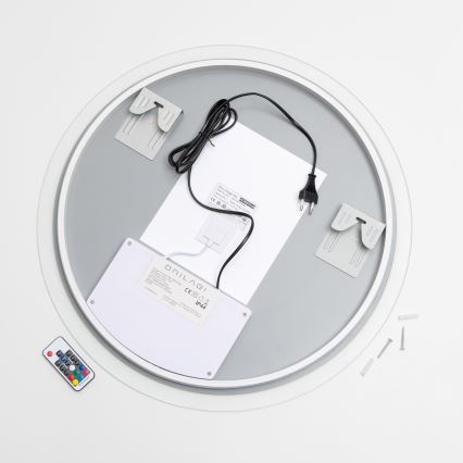 Brilagi - LED RGBW šildomas vonios veidrodis CLARA PRO LED/19W/230V Ø 60 cm IP44 CRI 90 reguliuojamas ryškumas + CCT + nuotolinis valdymas