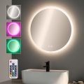 Brilagi - LED RGBW šildomas vonios veidrodis CLARA PRO LED/19W/230V Ø 60 cm IP44 CRI 90 reguliuojamas ryškumas + CCT + nuotolinis valdymas