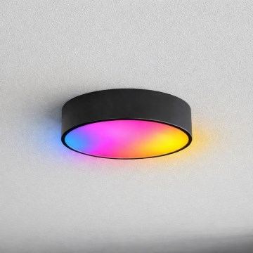 Brilagi - LED RGBW, su dimeriu reguliuojamas lubinis šviestuvas vonios kambariui CLARE, 2xE27/9W/230V, 2700-6500K, skersmuo 30 cm, IP54, Wi-Fi, juodas