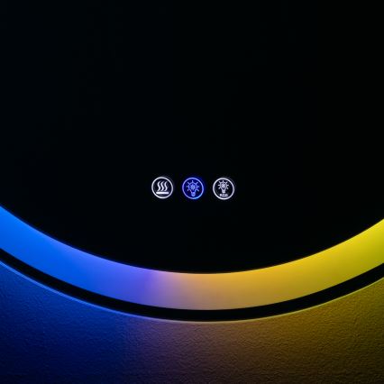 Brilagi - LED RGBW vonios šildomas veidrodis AVA PRO LED/18W/230V Ø 60 cm IP44 CRI 90 reguliuojamas ryškumas + CCT