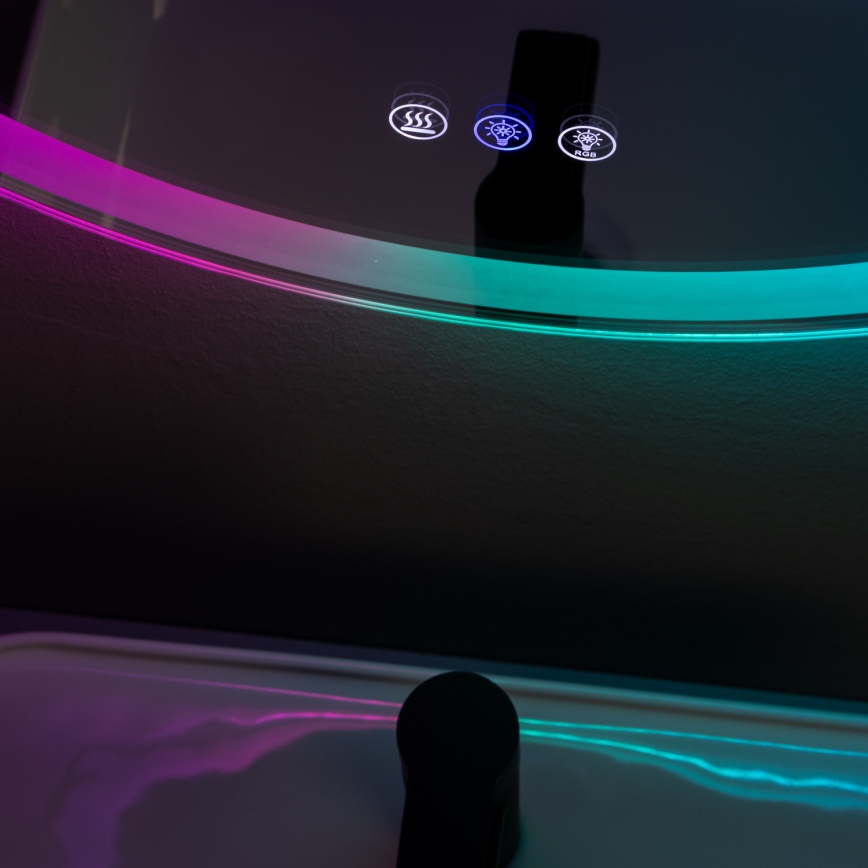 Brilagi - LED RGBW vonios šildomas veidrodis AVA PRO LED/18W/230V Ø 60 cm IP44 CRI 90 reguliuojamas ryškumas + CCT