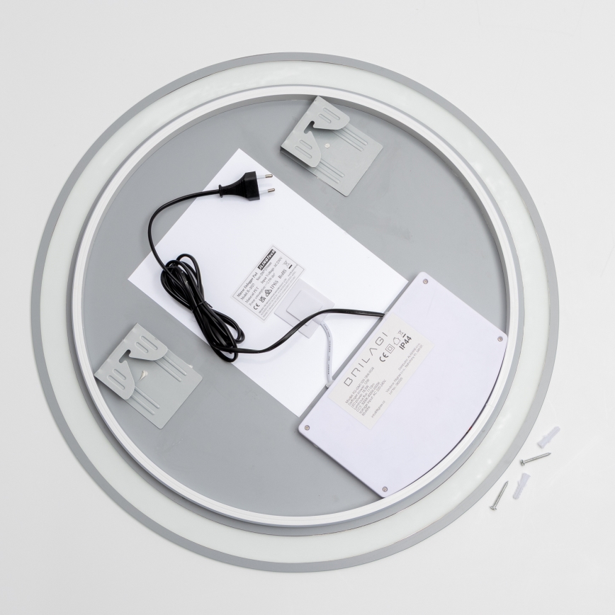 Brilagi - LED RGBW vonios šildomas veidrodis AVA PRO LED/18W/230V Ø 60 cm IP44 CRI 90 reguliuojamas ryškumas + CCT